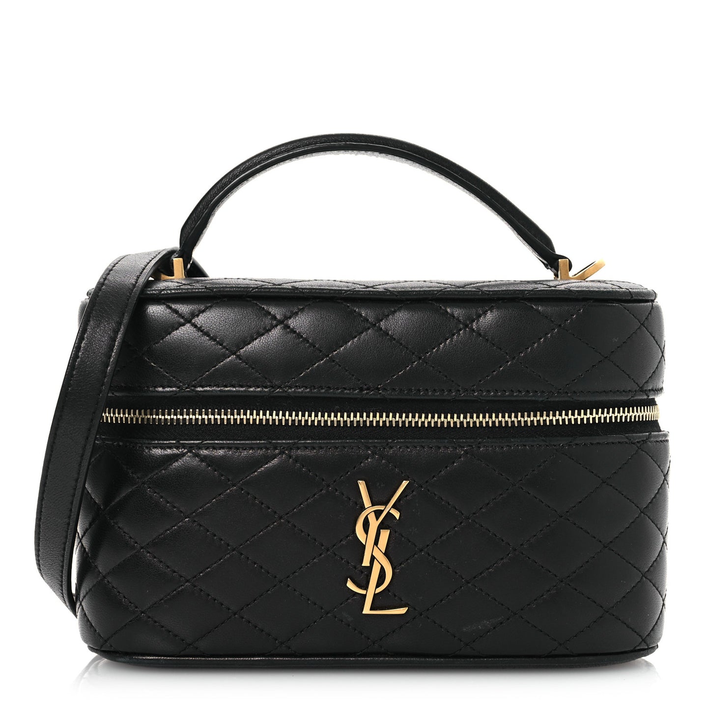 Lambskin Quilted Mini Gaby Vanity Case Black