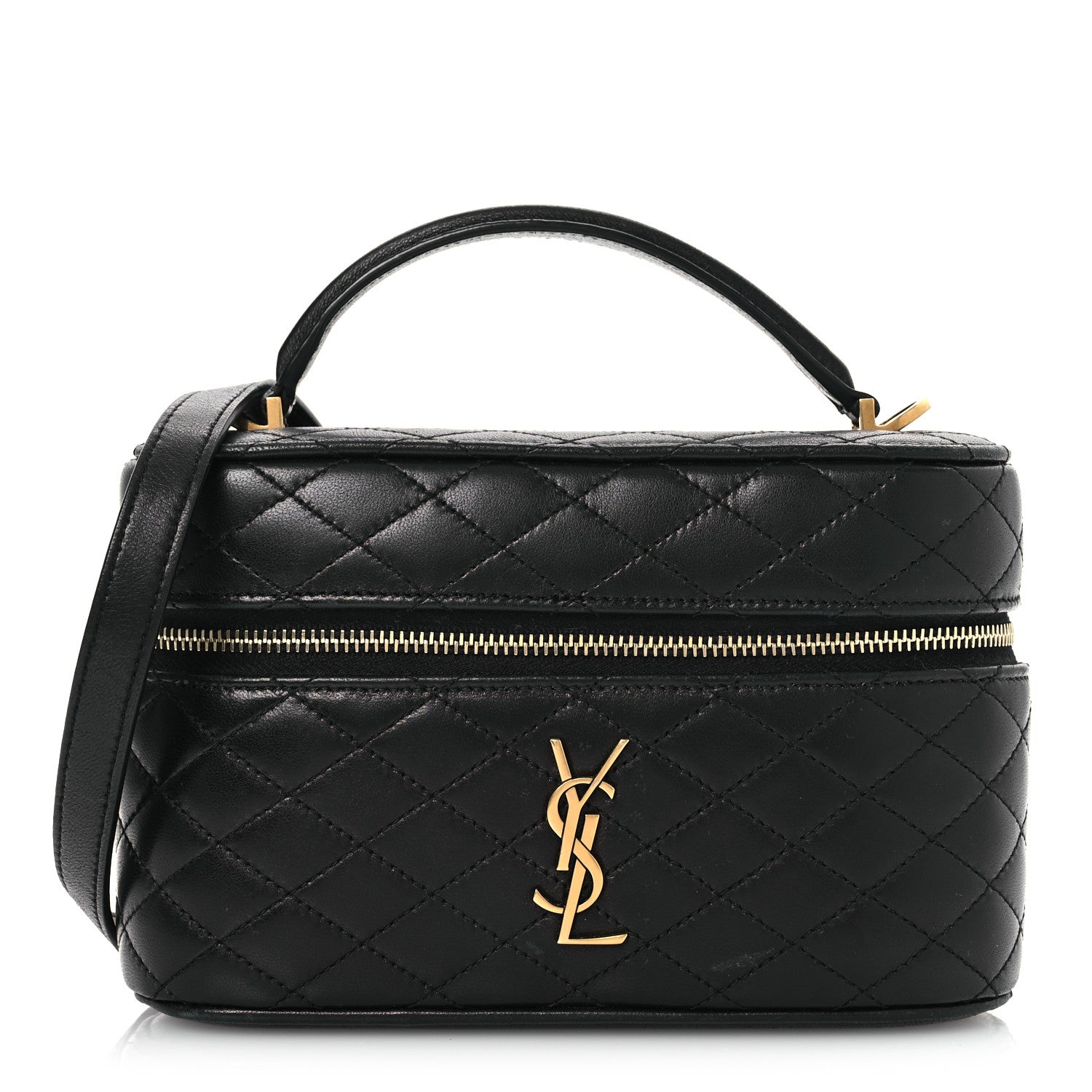 Saint Laurent Lambskin Quilted Mini Gaby Vanity Case Black 1 of 10