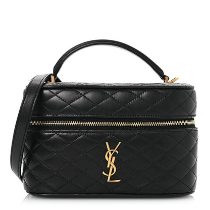 Saint Laurent Lambskin Quilted Mini Gaby Vanity Case Black 1 of 10
