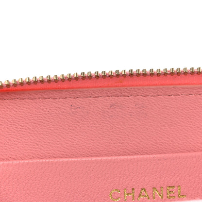 Chanel Lambskin Enamel Quilted Zip Around Coin Purse Wallet Pink 8 of 11