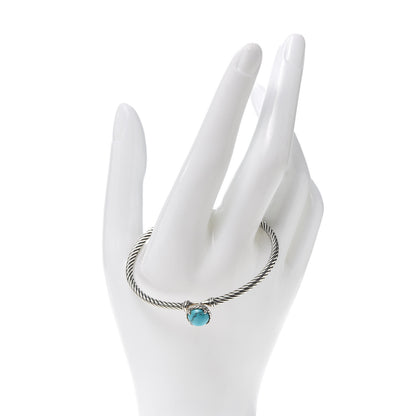 David Yurman Sterling Silver Turquoise 3mm Chatelaine Bracelet 2 of 4