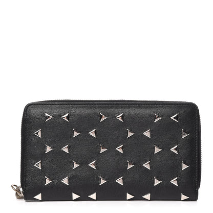Alexander McQueen Nappa Studded Skull Continental Zip Wallet Black 1 of 7