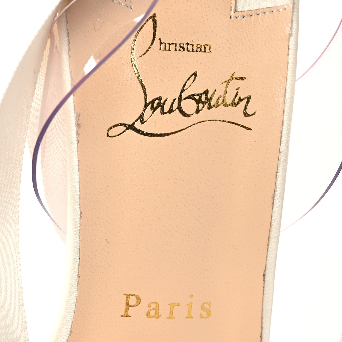 Satin Ostrich PVC Marie Edwina 100 Sandals 38.5 Off White
