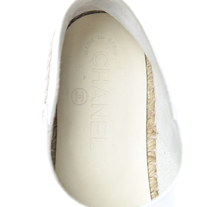 Chanel Grained Calfskin CC Espadrilles 38 White Black 8 of 9