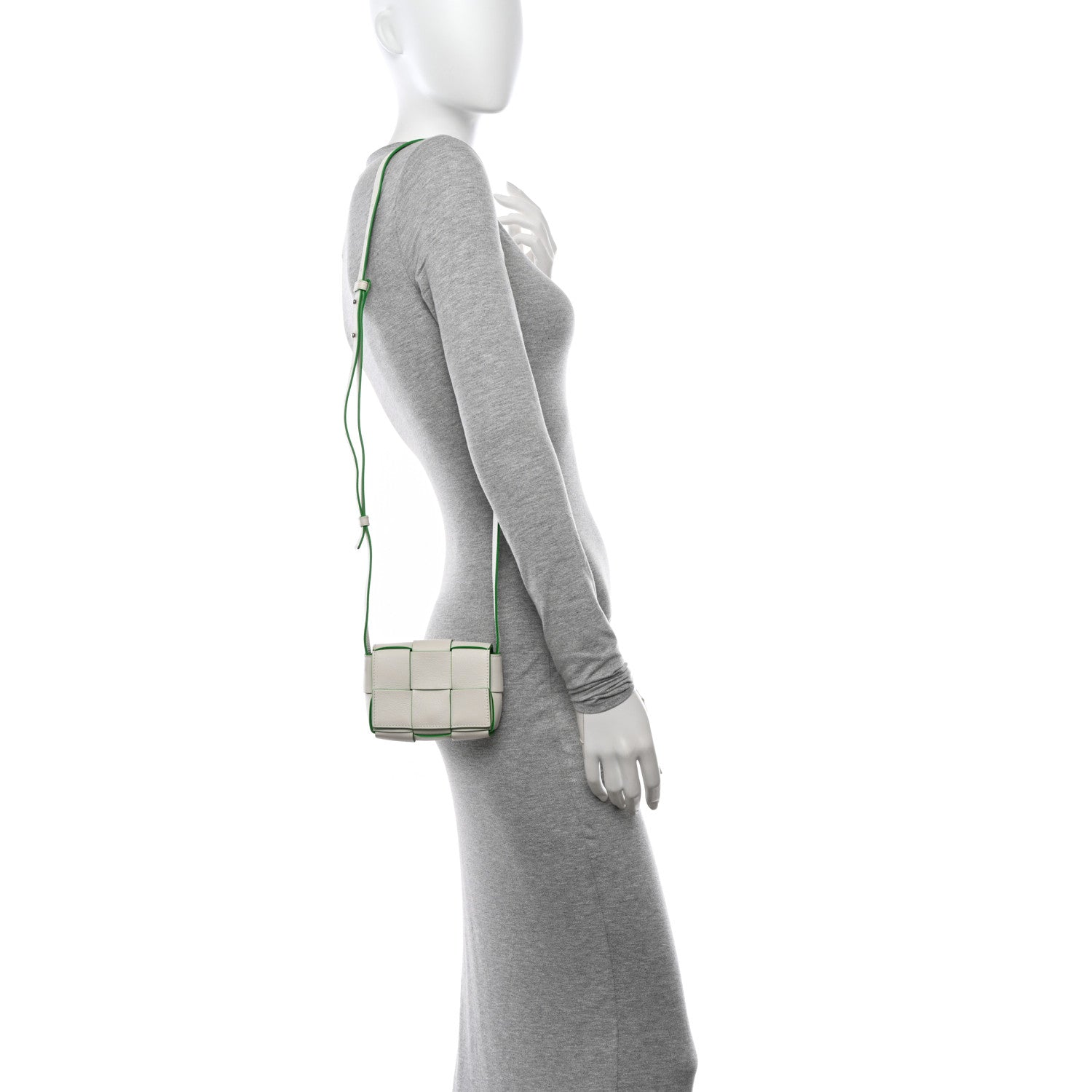 Bottega Veneta Buffalo Maxi Intrecciato Bicolor Extra Mini Cassette Crossbody Bag White Parakeet 2 of 9