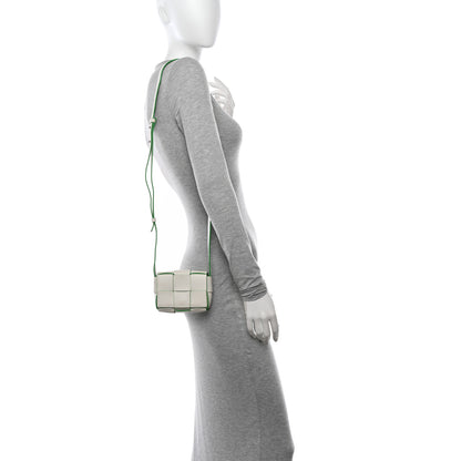 Bottega Veneta Buffalo Maxi Intrecciato Bicolor Extra Mini Cassette Crossbody Bag White Parakeet 2 of 9