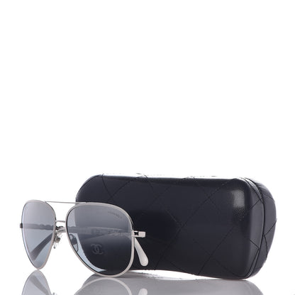 Chanel Lambskin Aviator Chain Sunglasses 4194-Q White 8 of 8