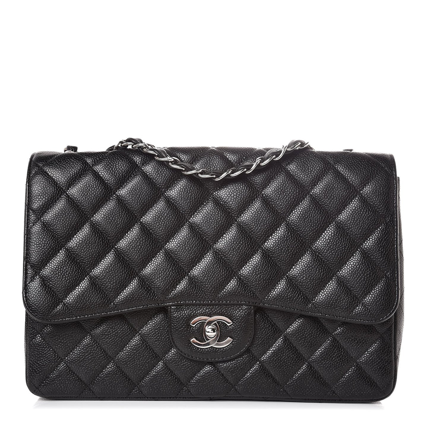Caviar Quilted Jumbo Single Flap Black