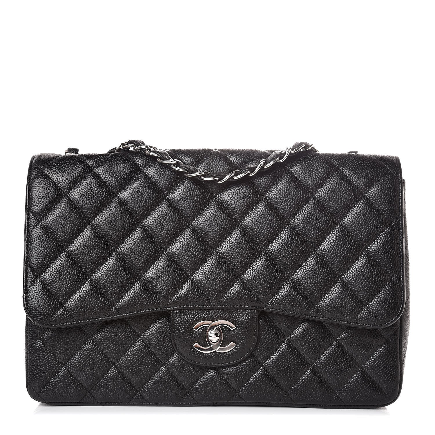 Chanel Caviar Quilted Jumbo Single Flap Black 1 of 10