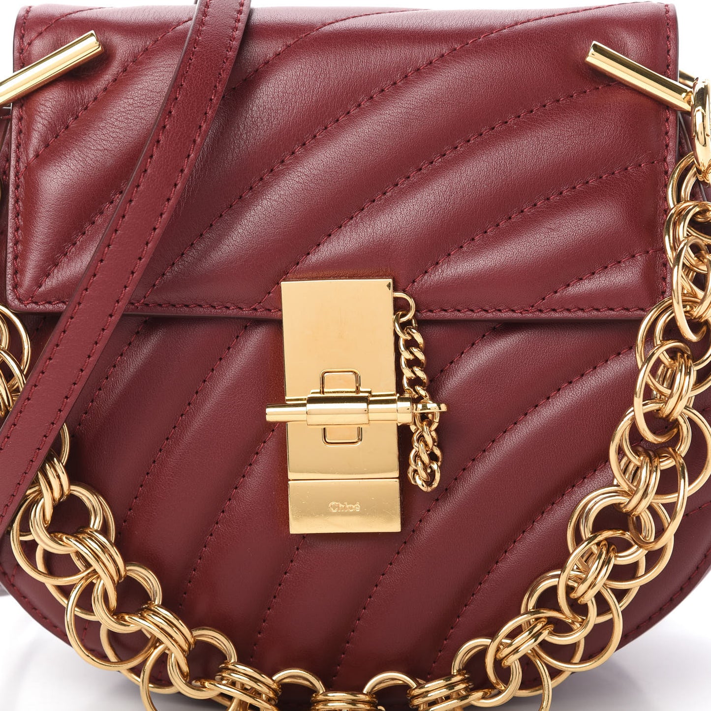 Calfskin Quilted Mini Drew Bijou Shoulder Bag Plum Purple