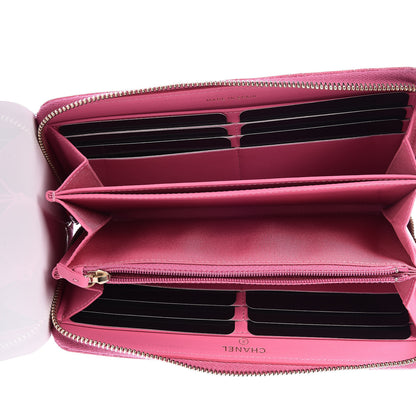 Chanel Caviar Quilted Large Gusset Zip Around Wallet Pink 5 of 12