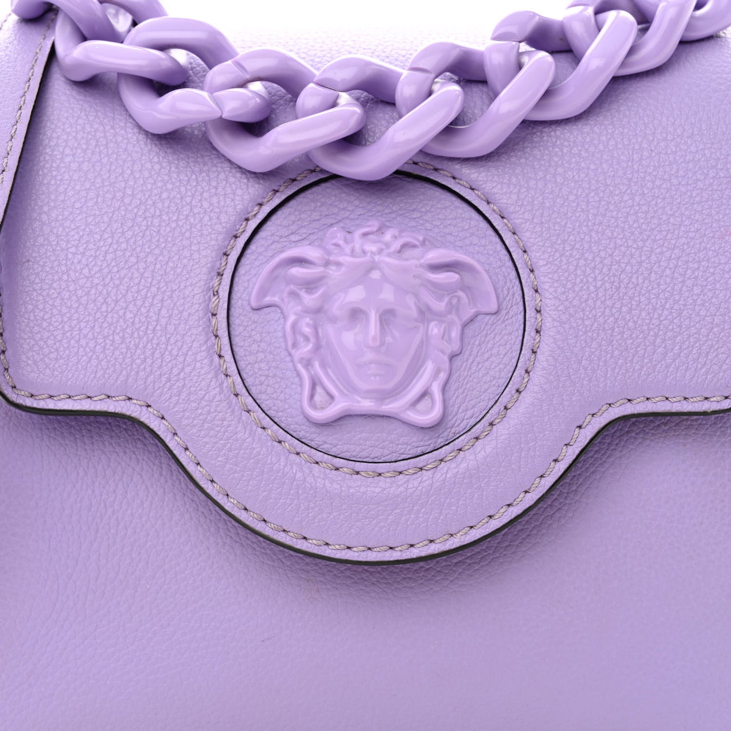 Calfskin Medusa Small Top Handle Handbag Lilac