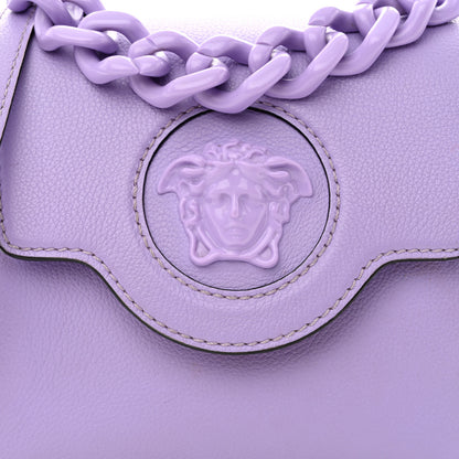 Versace Calfskin Medusa Small Top Handle Handbag Lilac 9 of 17