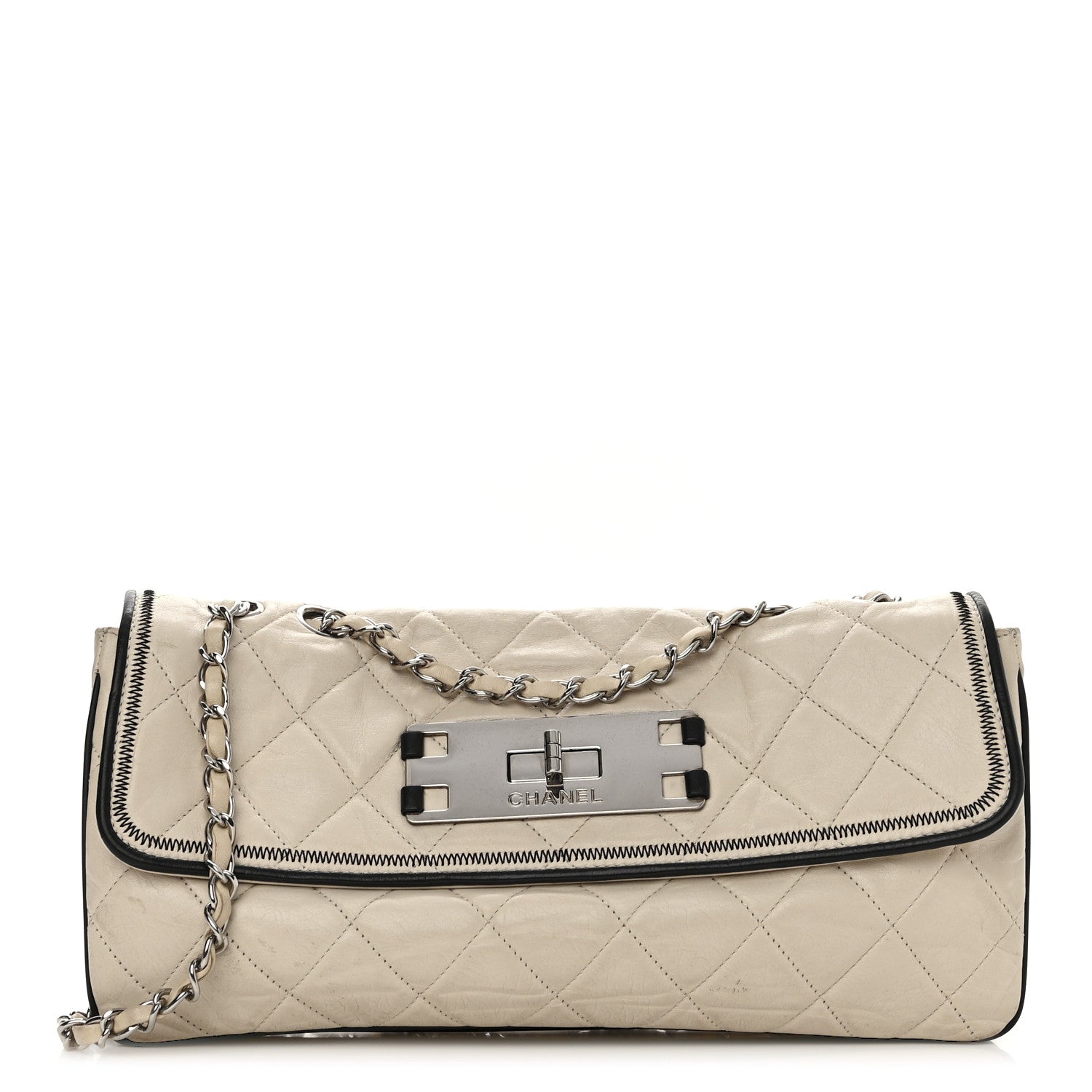 Chanel Lambskin East West Mademoiselle Flap Ivory 1 of 22