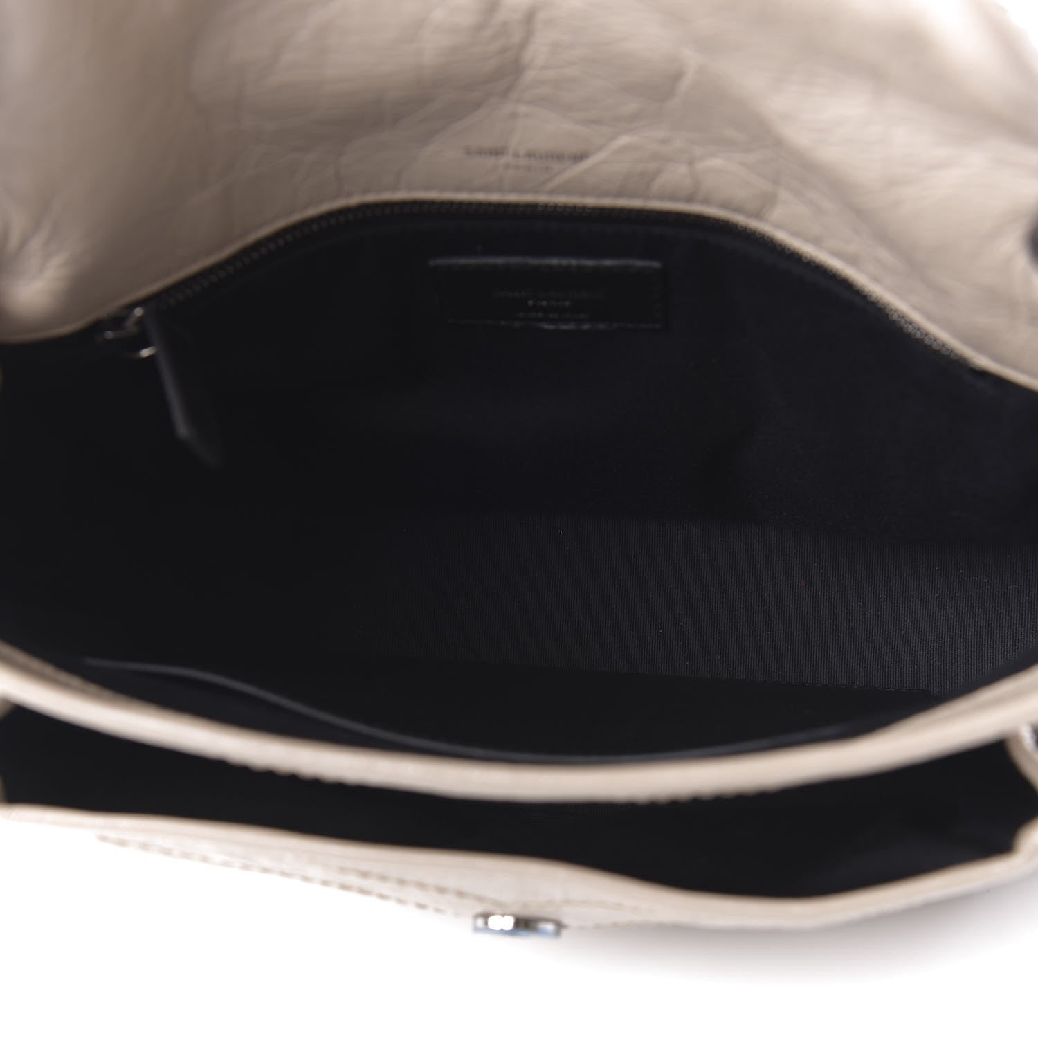 Saint Laurent Crinkled Calfskin Matelasse Monogram Medium Niki Chain Satchel Light Natural 5 of 9