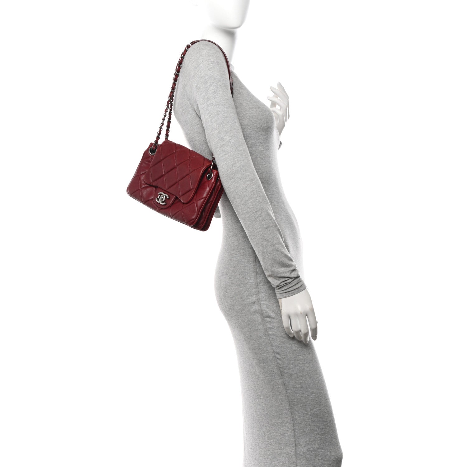 Chanel Lambskin Quilted Accordion Flap Burgundy 2 of 16