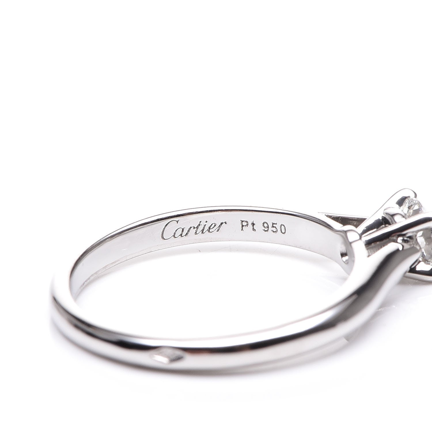 Cartier Platinum .25ct Diamond Solitaire Engagement Ring 46 3.75 5 of 6