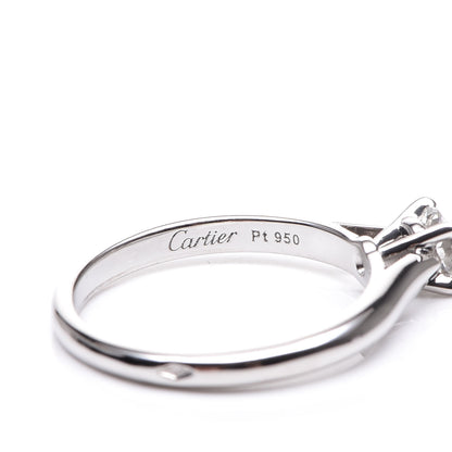 Cartier Platinum .25ct Diamond Solitaire Engagement Ring 46 3.75 5 of 6