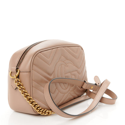 Gucci Calfskin Matelasse Small GG Marmont Chain Shoulder Bag Porcelain Rose 3 of 12