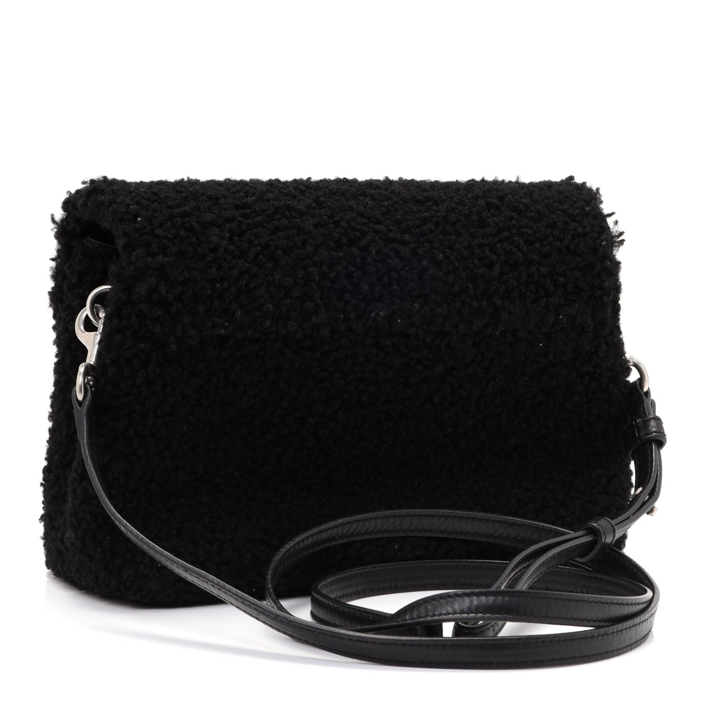 Shearling Toy Loulou Shoulder Bag Black