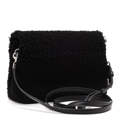 Saint Laurent Shearling Toy Loulou Shoulder Bag Black 3 of 12