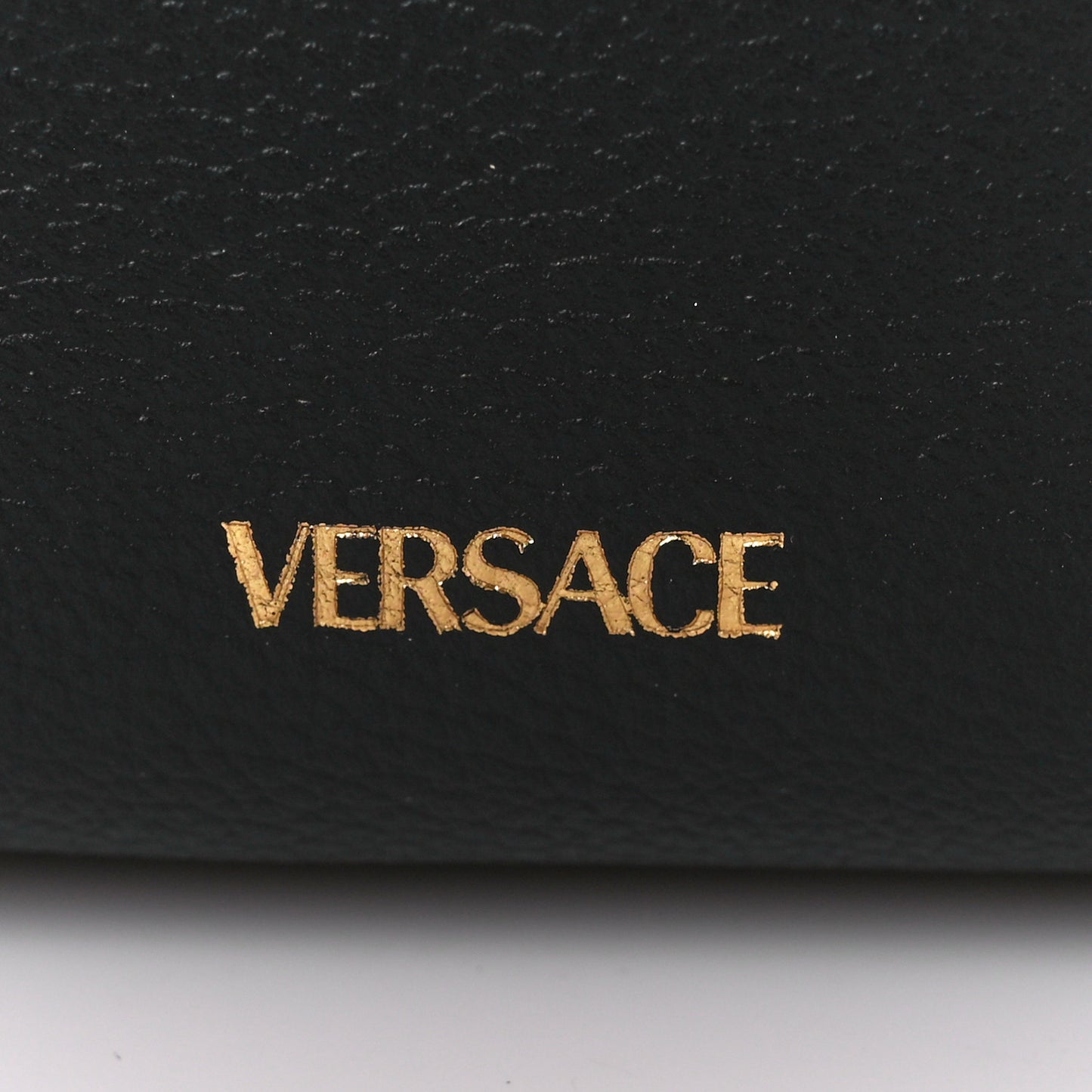 Grained Calfskin Medusa Camera Bag Black