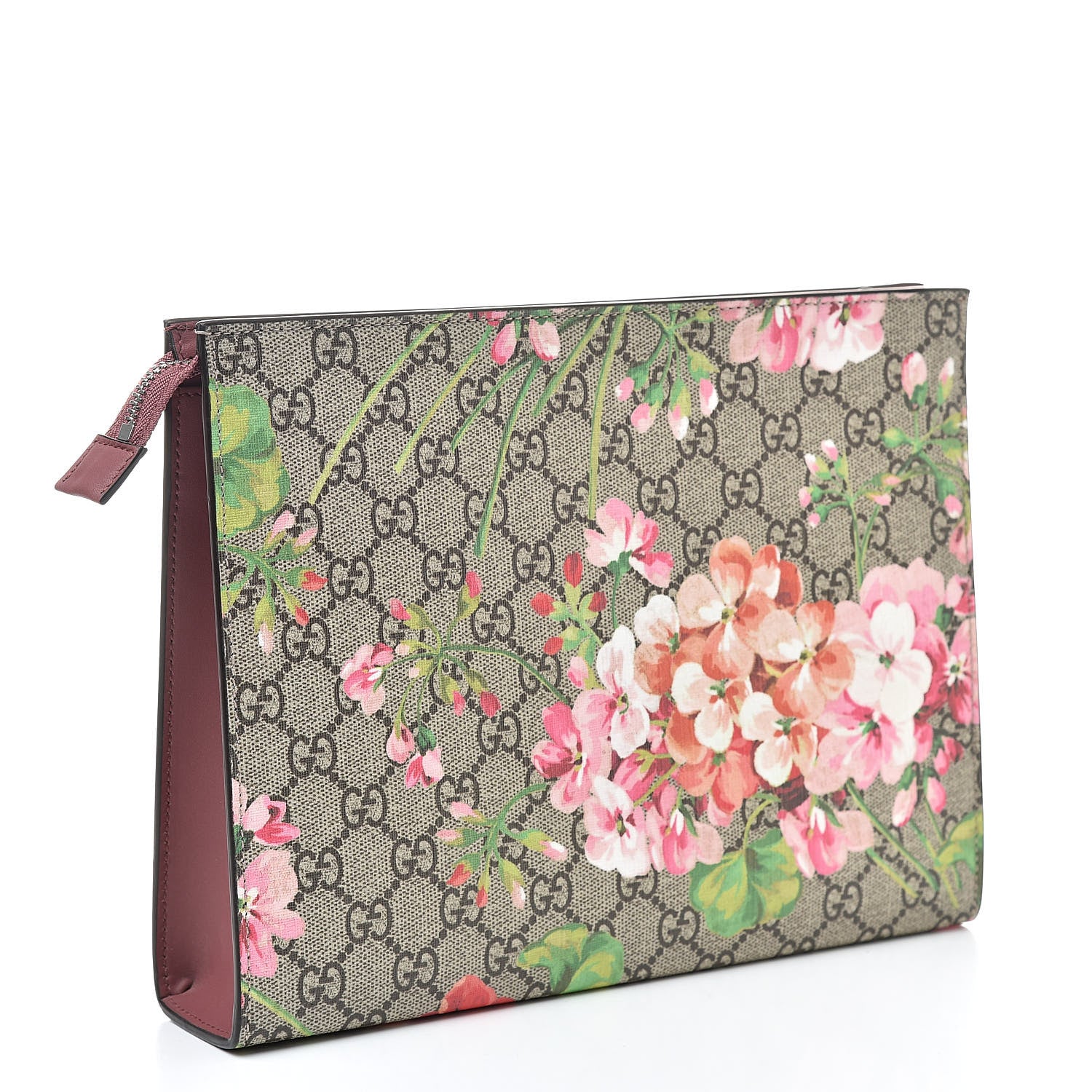 Gucci GG Supreme Monogram Blooms Large Cosmetic Case Beige Multicolor Dry Rose 3 of 8