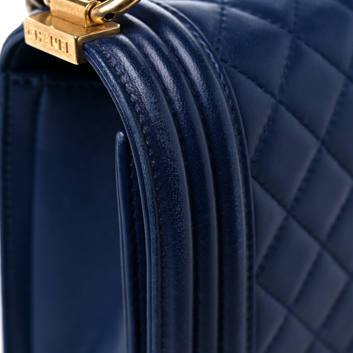 Chanel Lambskin Quilted Medium Boy Flap Dark Navy 14 of 18