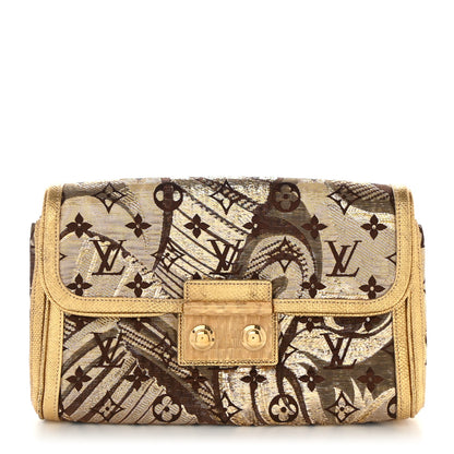 Louis Vuitton Monogram Brocade Thalie Clutch Gold 1 of 7