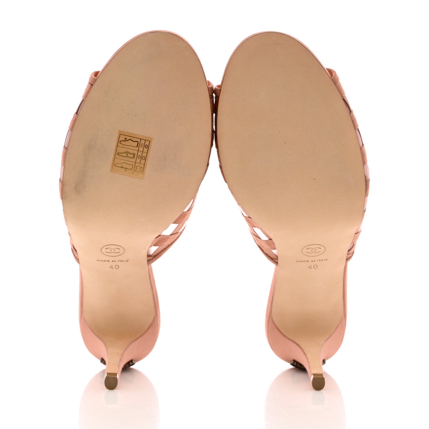 Chanel Mesh Grosgrain CC Mules 40 Beige Pink 6 of 14