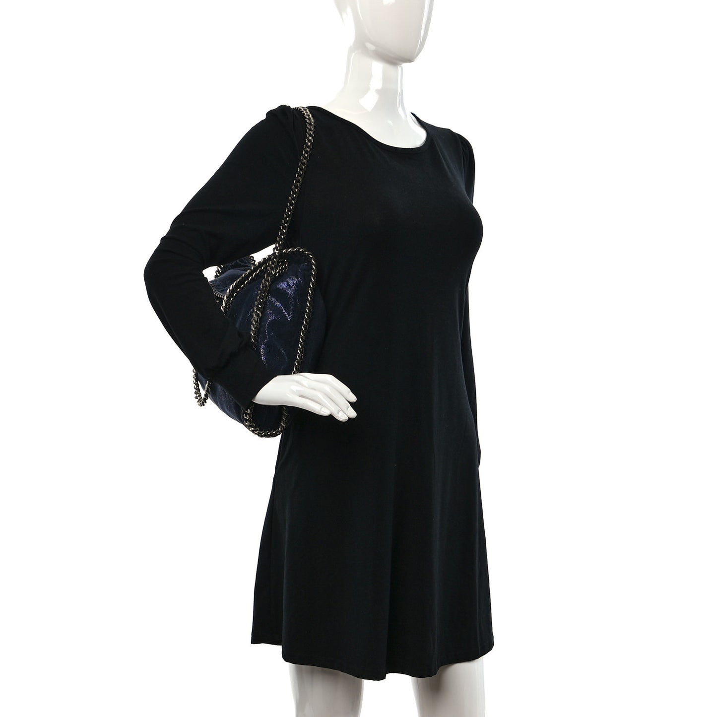 Shaggy Deer Falabella Fold Over Tote Navy