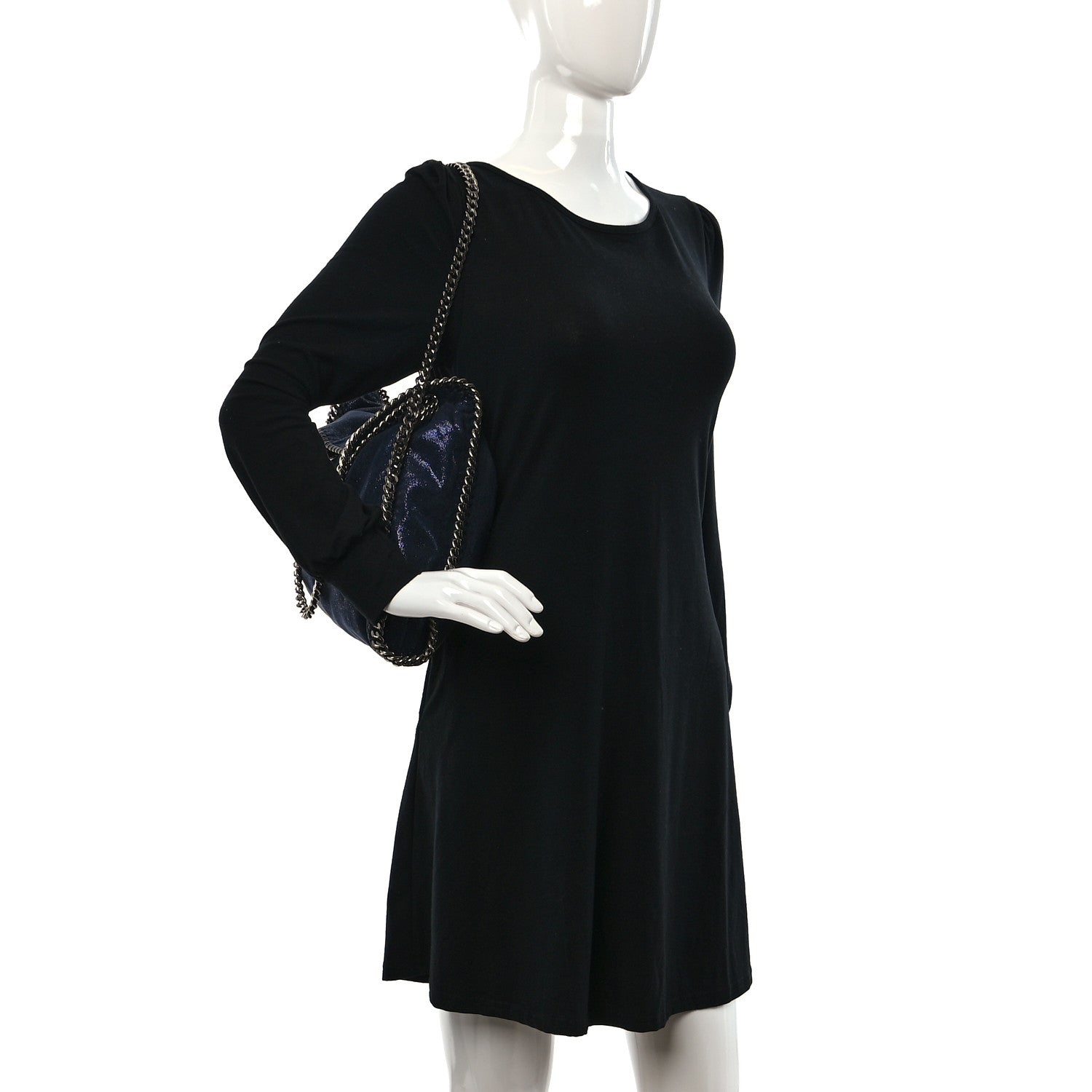 Stella McCartney Shaggy Deer Falabella Fold Over Tote Navy 2 of 8