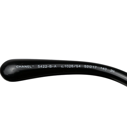 Chanel Acetate Strass Polarized Square Sunglasses 5422-B-A Black White 6 of 8