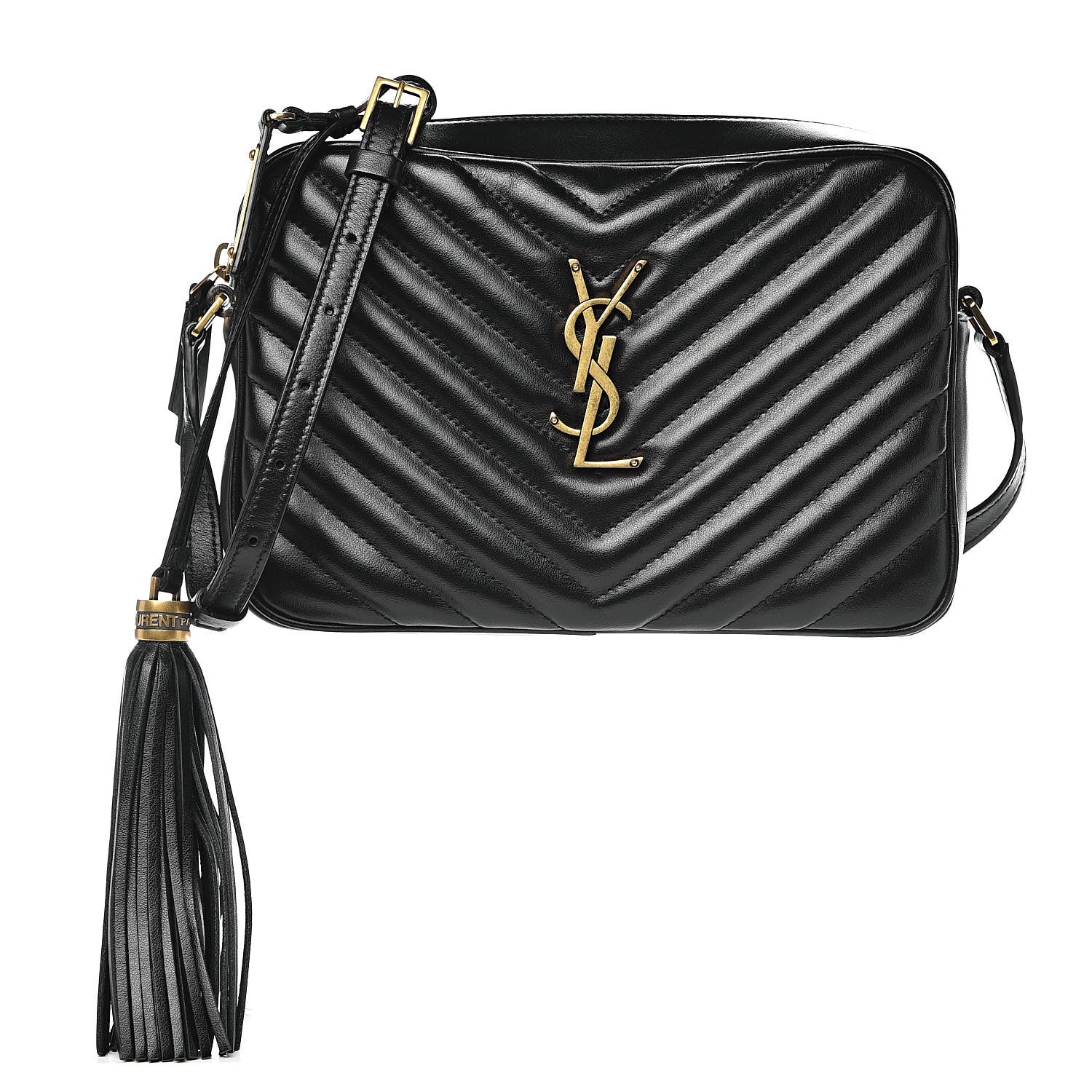 Saint Laurent Calfskin Matelasse Monogram Lou Camera Bag Black 1 of 10