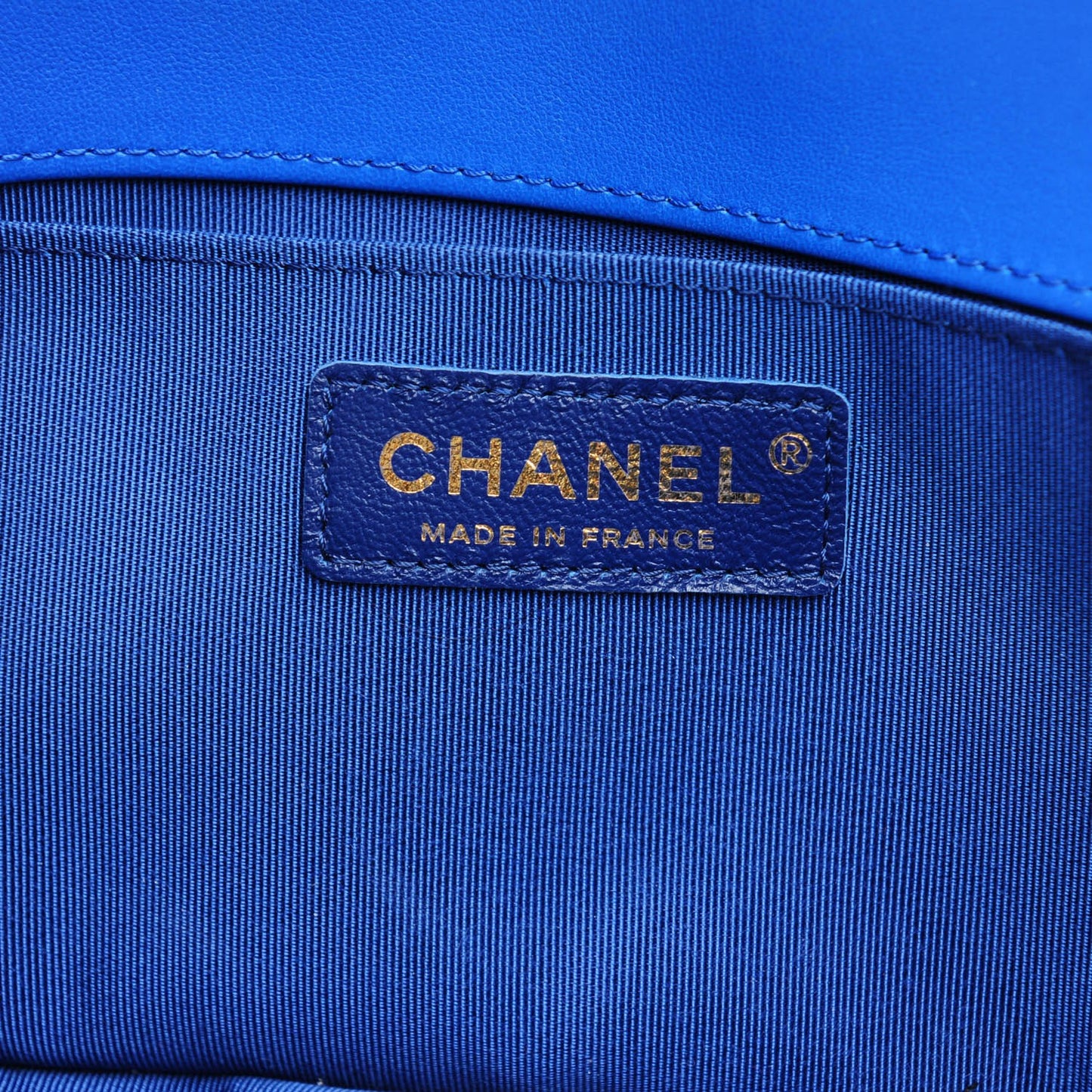 Lambskin Quilted Medium Boy Flap Blue