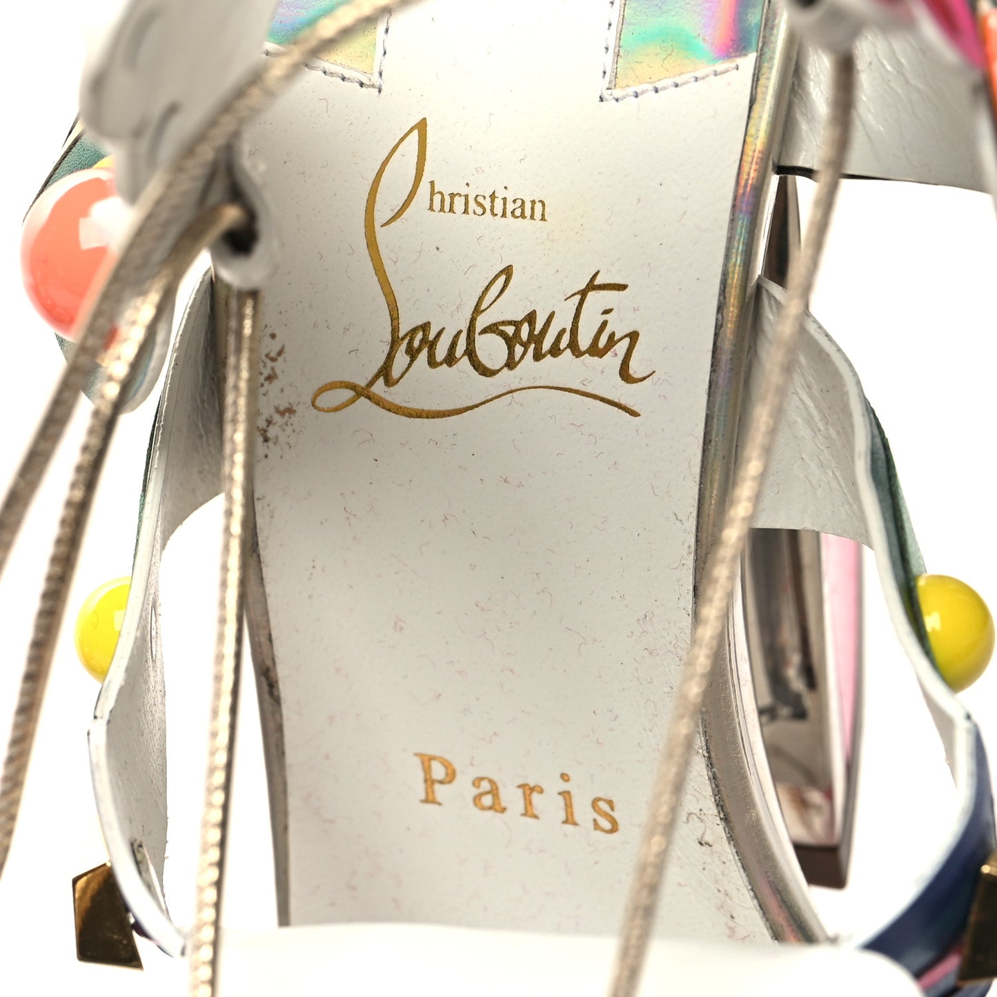 Calfskin Papagaya Levita Sandals 38 Multicolor