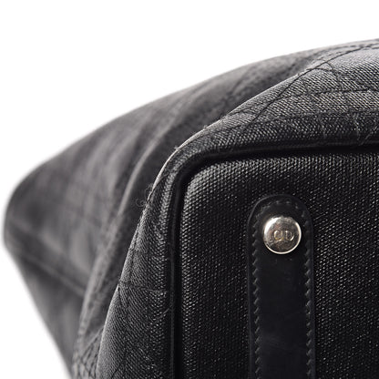 Christian Dior Coated Canvas Cannage Large Panarea Shopping Tote Black 15 of 17
