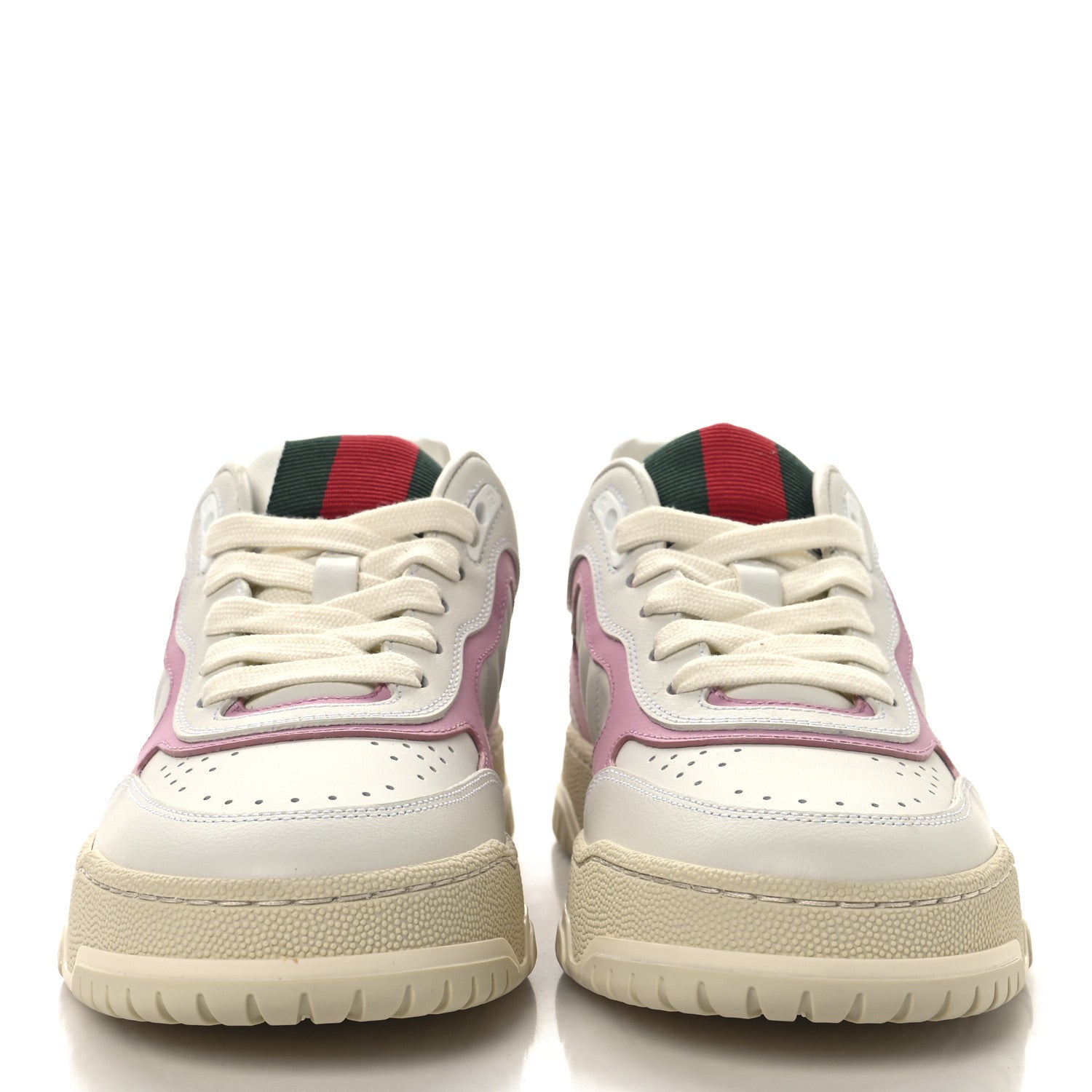 Gucci Calfskin Womens Re-Web Sneakers 36.5 White Pink 3 of 10