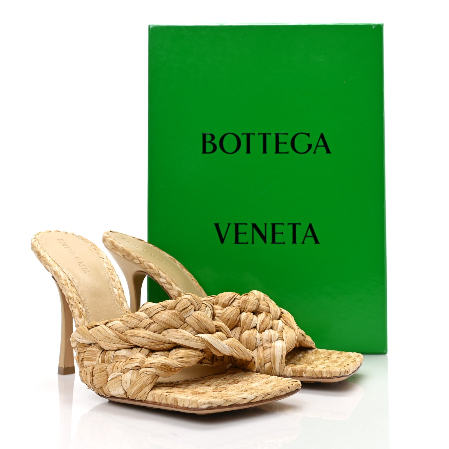 Bottega Veneta Raffia Twisted Intrecciato Stretch Mule Sandals 41.5 Macadamia 15 of 16
