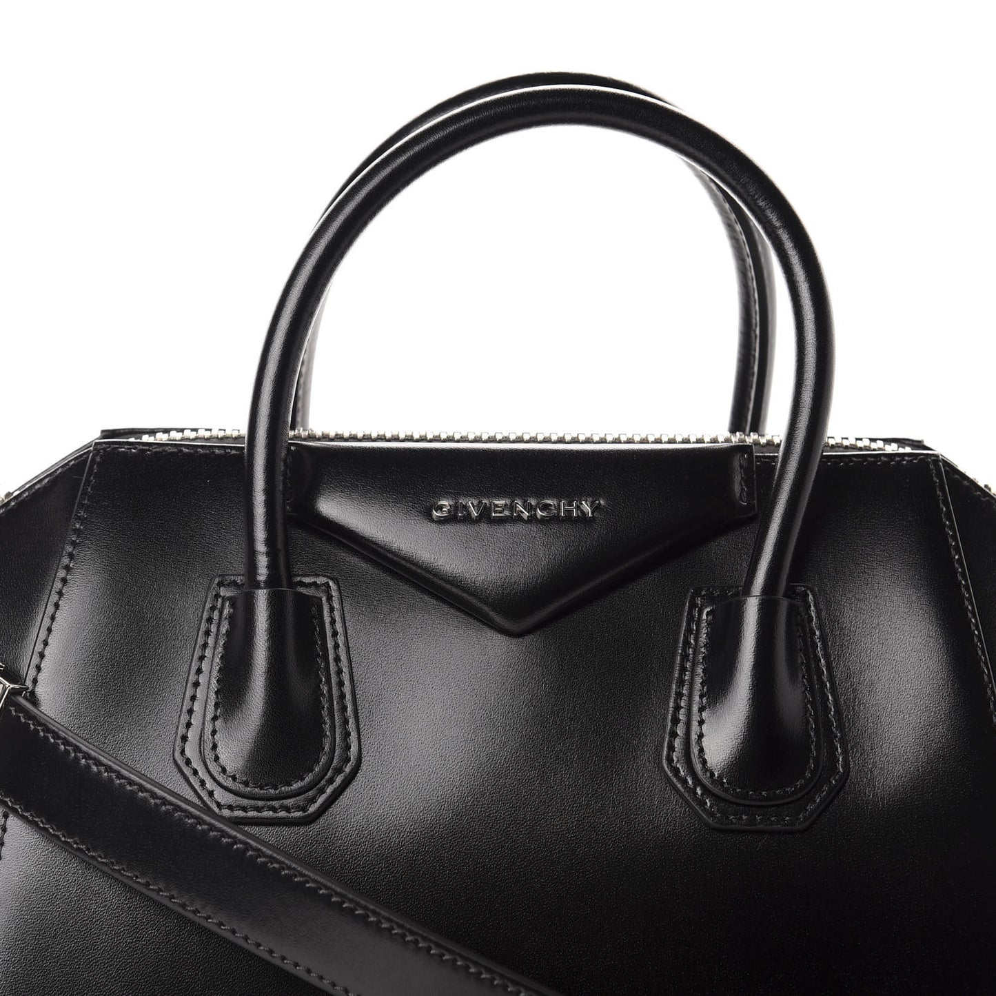 Shiny Lord Calfskin Small Antigona Black