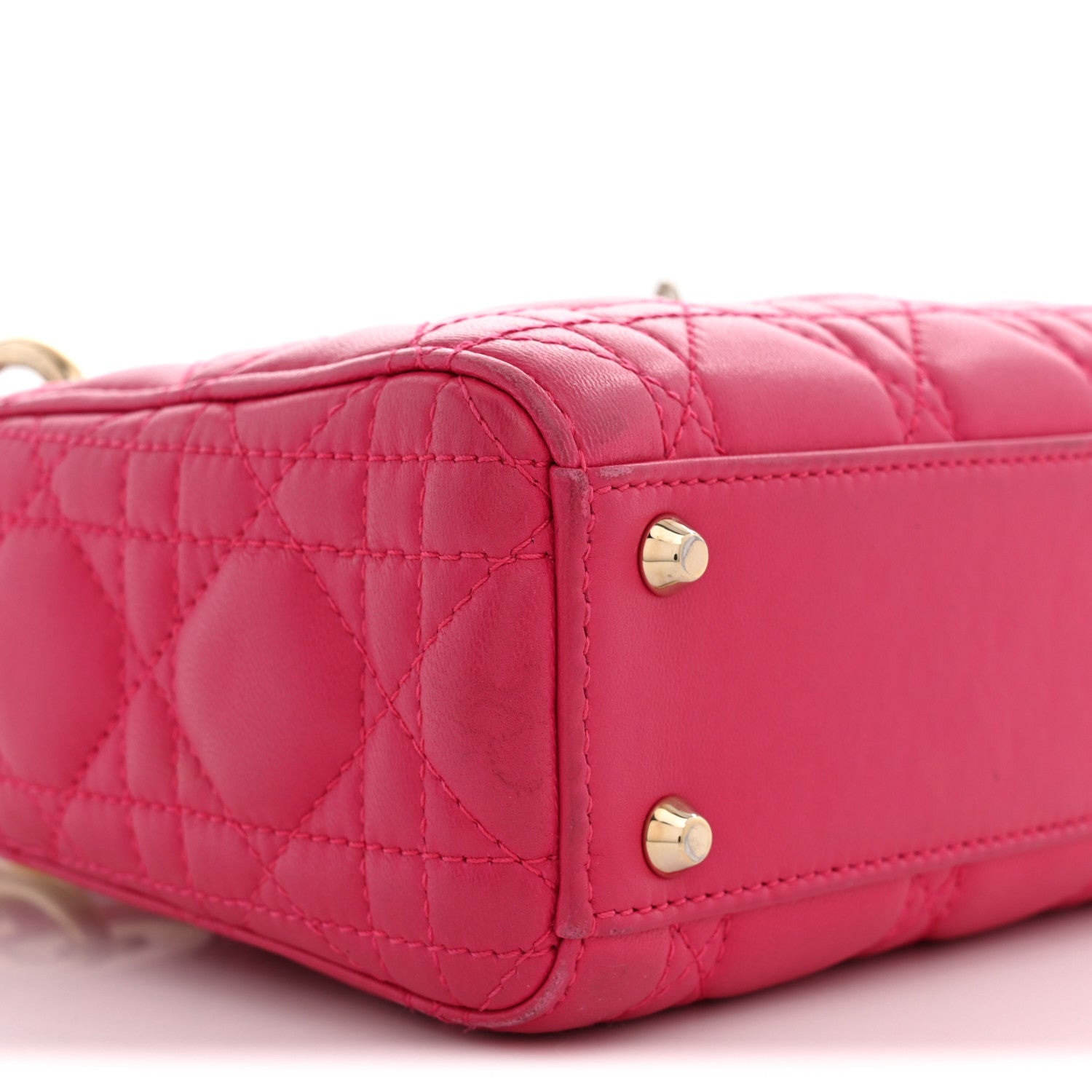 Christian Dior Lambskin Cannage Mini Lady Dior Pink 9 of 14