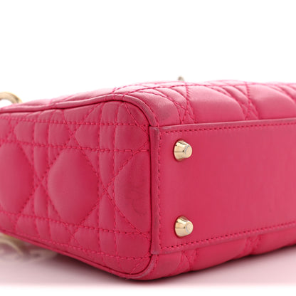 Christian Dior Lambskin Cannage Mini Lady Dior Pink 9 of 14