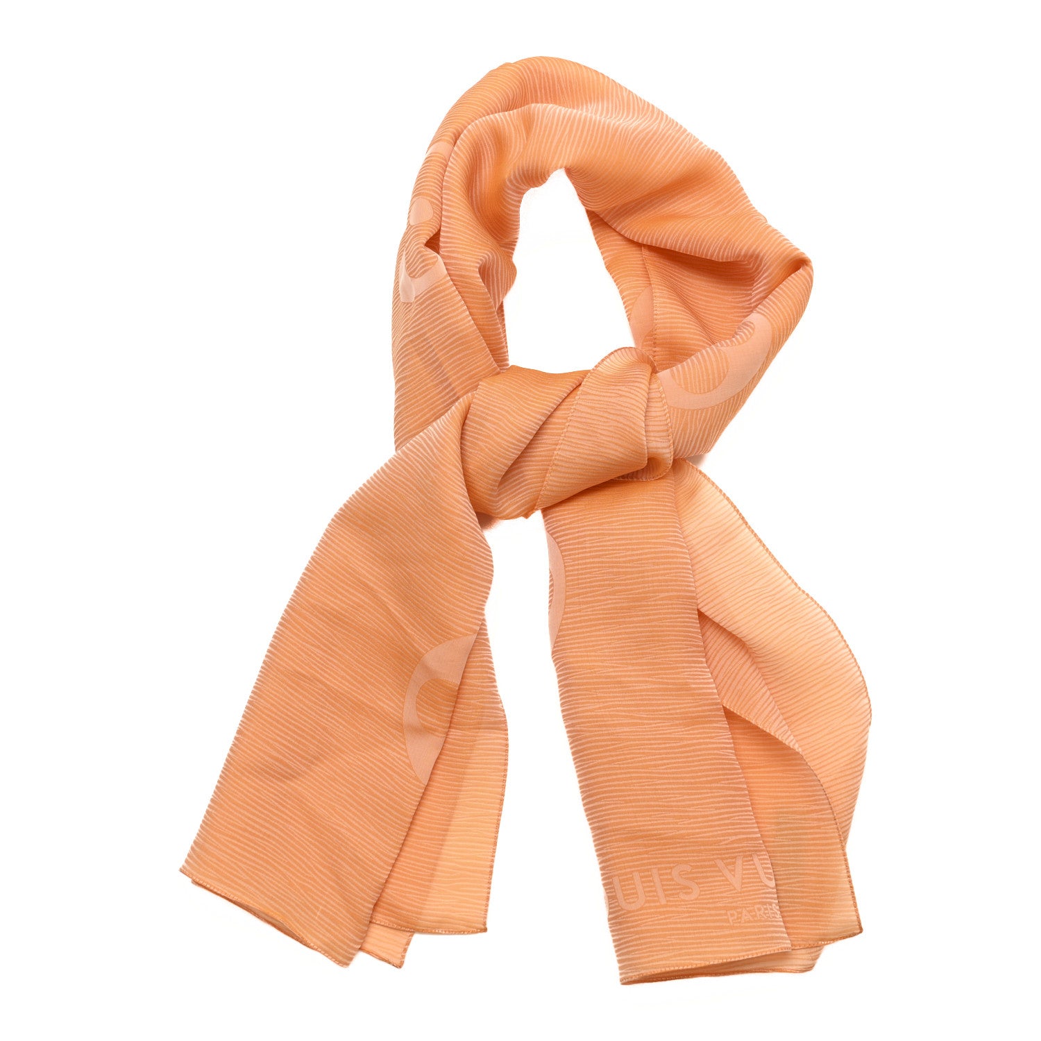 Louis Vuitton Silk Crepe Monogram Epi Print Scarf Light Orange 1 of 4