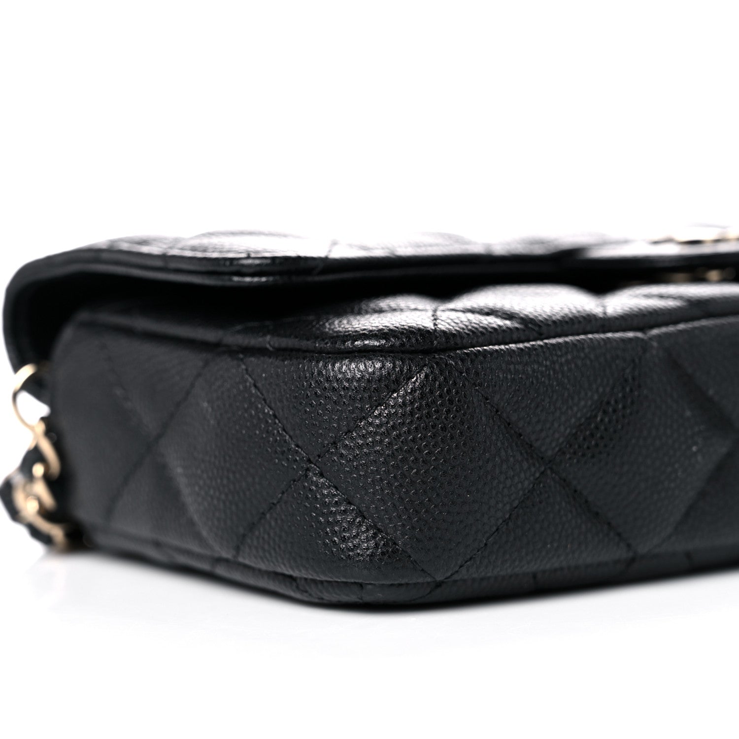 Chanel Caviar Quilted Flap Phone Holder With Chain Black 10 of 12