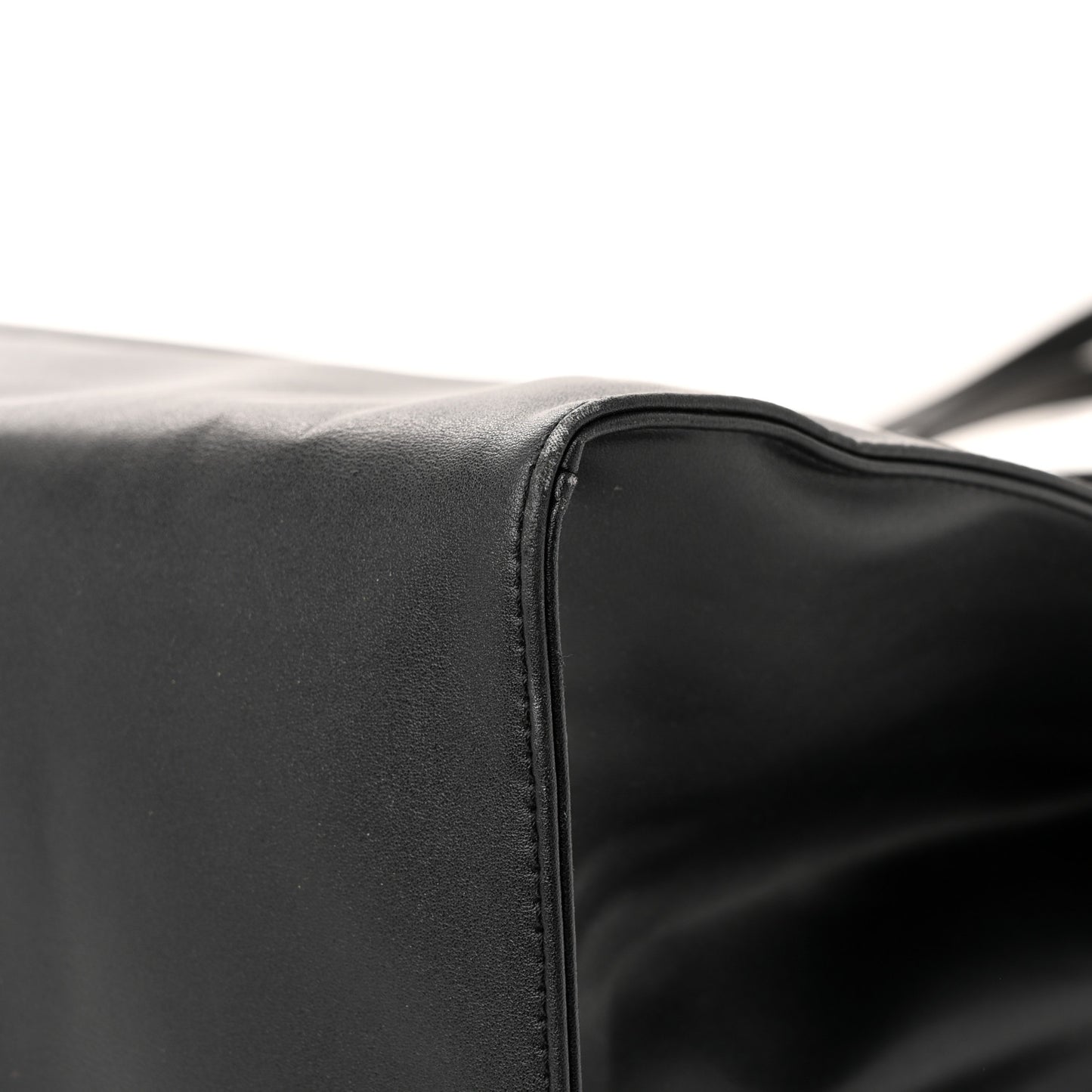 Vegan Leather Large Shopping Bag Black