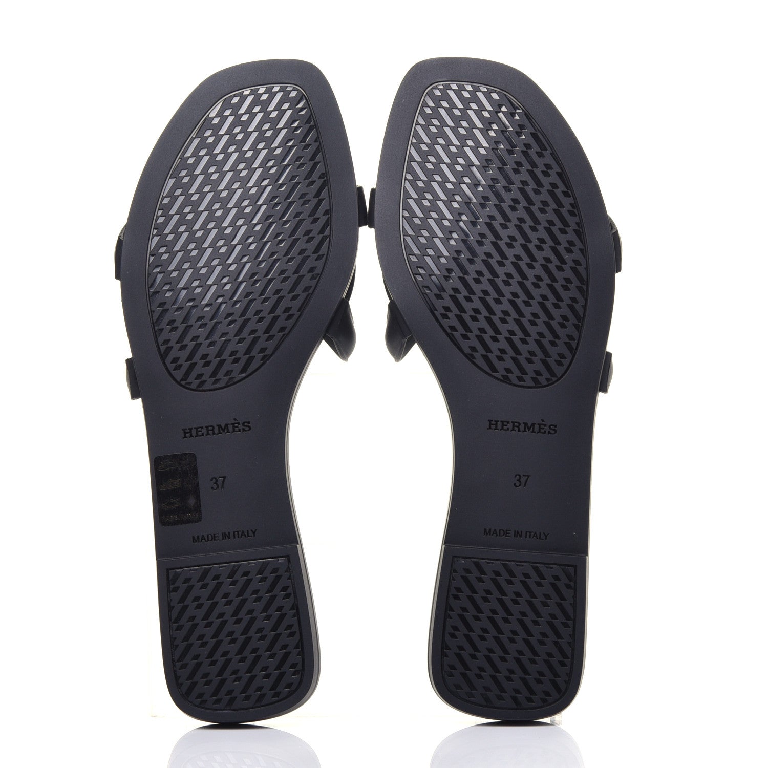 Hermes Rubber Aloha Sandals 37 Black 6 of 9