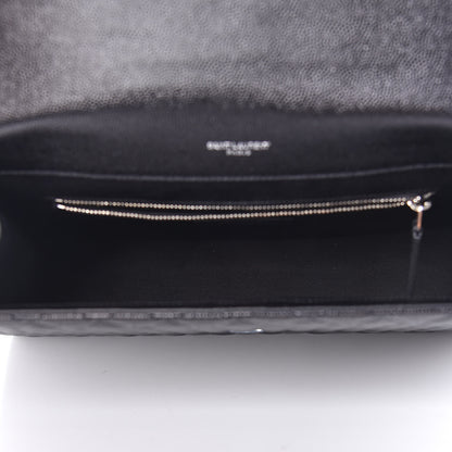 Saint Laurent Grain De Poudre Large Tri-Quilt Monogram Satchel Black 10 of 10