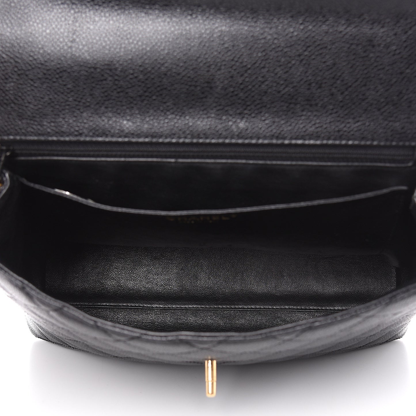 Caviar Quilted Jumbo Kelly Flap Black