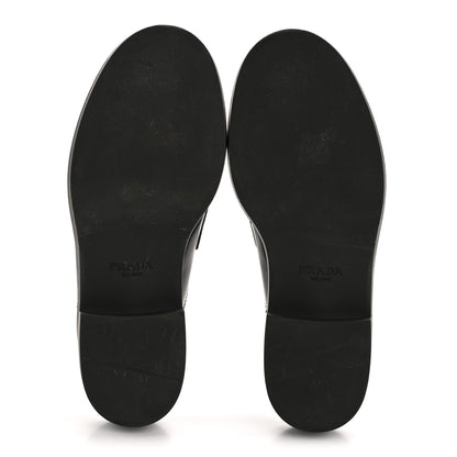 Prada Spazzolato Triangle 40mm Loafer Mules 37.5  Black 6 of 8