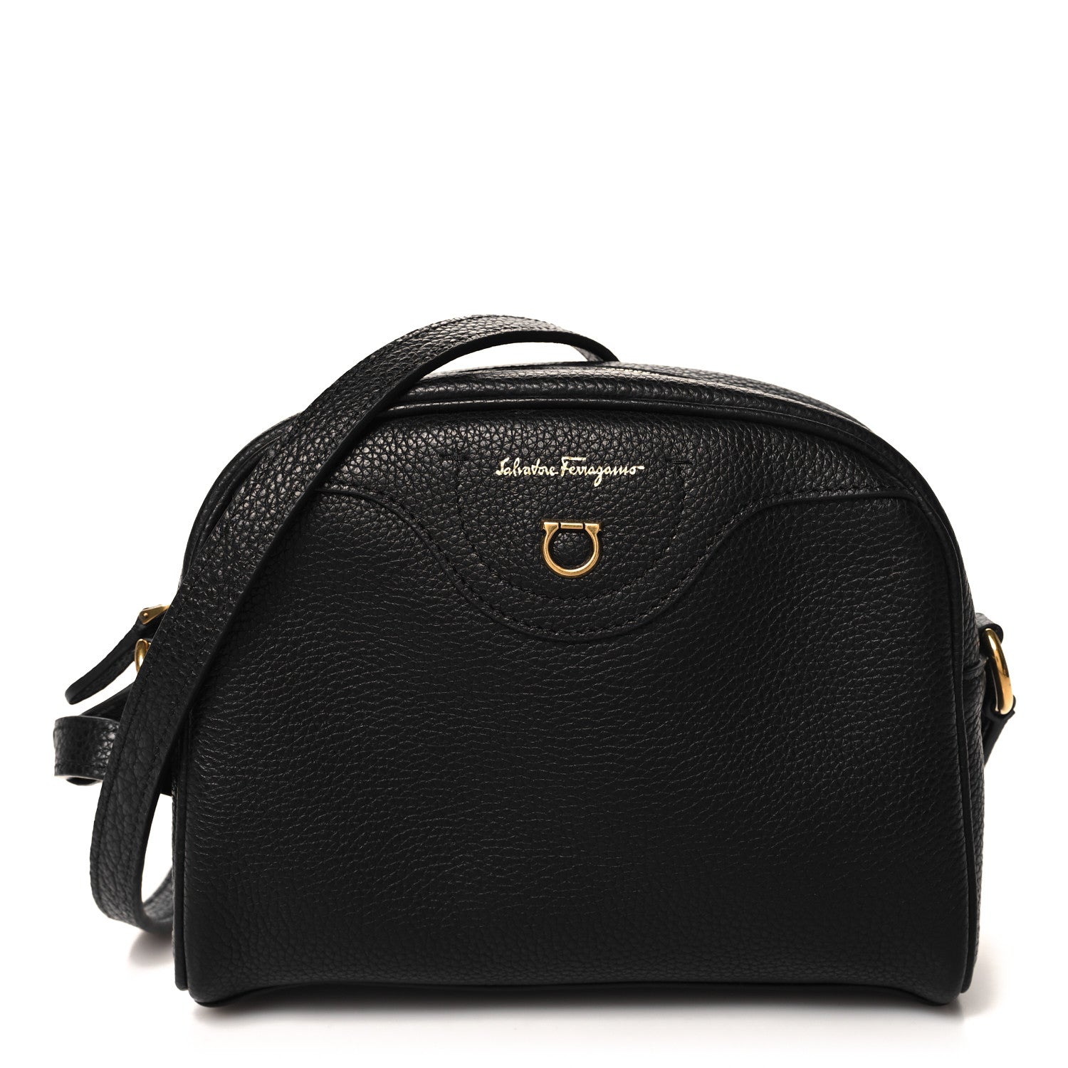 Salvatore Ferragamo Calfskin Travel Camera Crossbody Bag Black 1 of 9